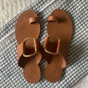 Tory Burch Ravello Toe Ring Sandal in Tan Leather size 10